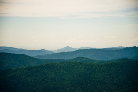 Mountain view of the Fisht-Oshten pass and the surrounding mountains. Republic of Adygea. Russia....