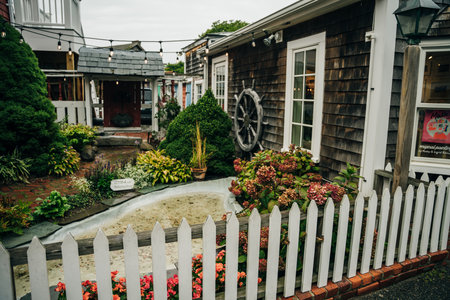 Street of Bearskin Neck Rockport Massachusetts, usa - Oct, 2022. High quality photoのeditorial素材