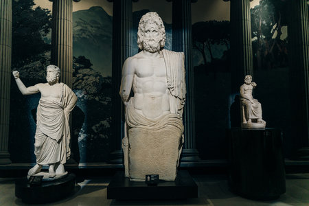 Istanbul, Turkey - October 2022: Sarcophagus in Istanbul Archaeological Museums. high quality photoのeditorial素材
