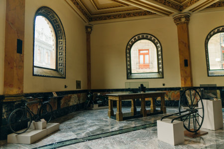 MEXICO CITY, MEXICO - may 2023 Central Post Office Palacio del Correo Mexico internal hall. High quality photoのeditorial素材
