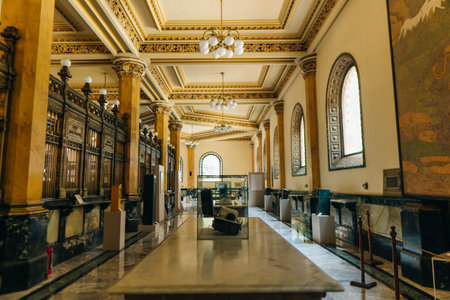 MEXICO CITY, MEXICO - may 2023 Central Post Office Palacio del Correo Mexico internal hall. high quality photoのeditorial素材