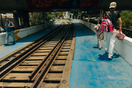 cycle path from mexico city to tepoztlan. High quality photoのeditorial素材