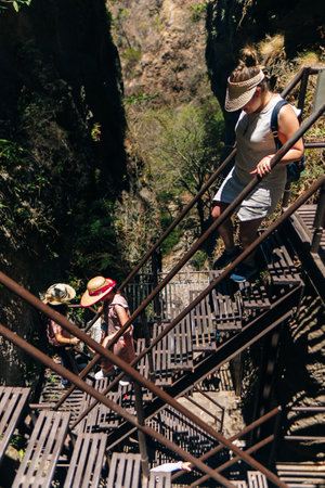 Tepozteco pyramid at Tepoztlan, Morelos, Mexico - april 2023. High quality photo