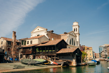Squero di San Trovaso. Workshop for making gondolas, Venice, Italy - May 2023. High quality photoのeditorial素材
