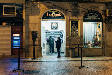 night streets. Lisbon, Portugal - May 2023. High quality photoのeditorial素材