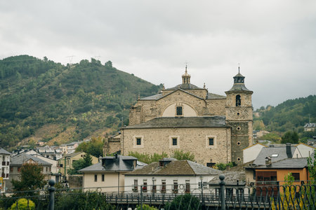 LEON, SPAIN - may 2023 Overview of Villafranca del Bierzo village and its buildinhgs. high quality photoのeditorial素材