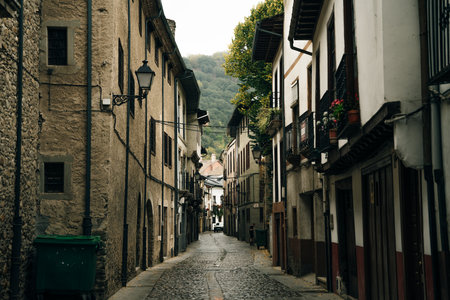 LEON, SPAIN - may 2023 Overview of Villafranca del Bierzo village and its buildinhgs. high quality photoのeditorial素材