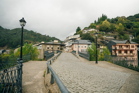 LEON, SPAIN - may 2023 Overview of Villafranca del Bierzo village and its buildinhgs. high quality photoのeditorial素材