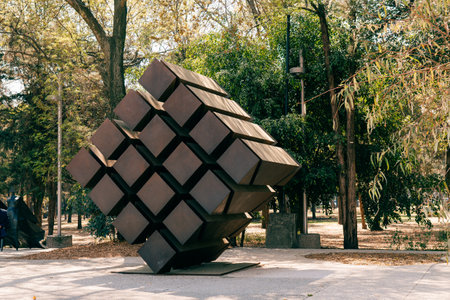 Mexico City, CDMX, Mexico - may 2023 Facade of the Rufino Tamayo Museum at Chapultepec Park. high quality photoのeditorial素材