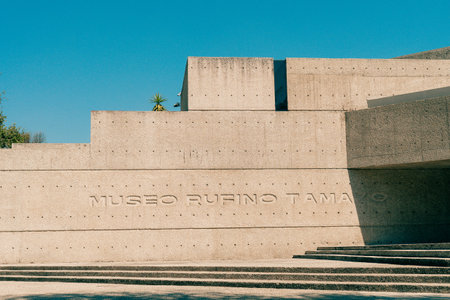 Mexico City, CDMX, Mexico - may 2023 Facade of the Rufino Tamayo Museum at Chapultepec Park. high quality photoのeditorial素材