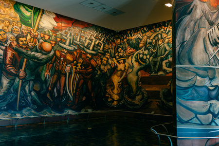 Mexico City, FEB 2023 Interior view of the historical castle - Chapultepec Castle . high quality photoのeditorial素材