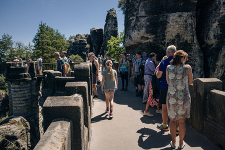 Bastion Bridge in the Saxonian Swiss in Germany. high quality photoのeditorial素材