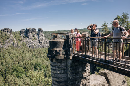 Bastion Bridge in the Saxonian Swiss in Germany. high quality photoのeditorial素材