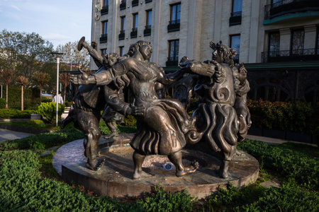 Statue on the street in the city of Tbilisi. Georgia - may 2023. High quality photoのeditorial素材