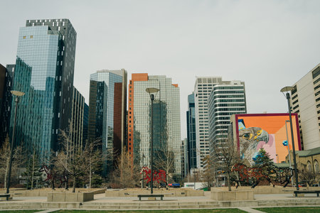 CALGARY, CANADA - may 2023 downtown Calgary business district. high quality photoのeditorial素材