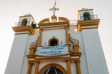 Guadalupe church in the morning in San Cristobal de las Casas, Chiapas, Mexico. high quality photo
