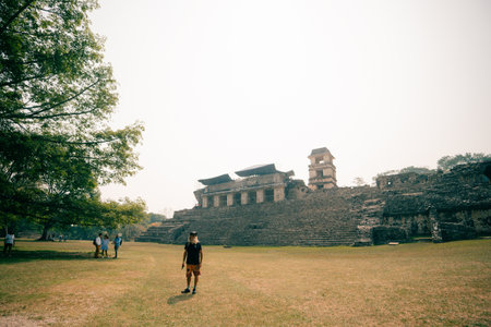 Mayan ruins in Palenque, Chiapas, Mexico. high quality photoのeditorial素材