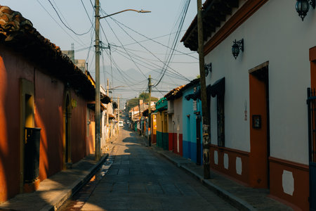 Streets in the cultural capital of Chiapas - San Cristobal de las Casas, Mexico. high quality photo