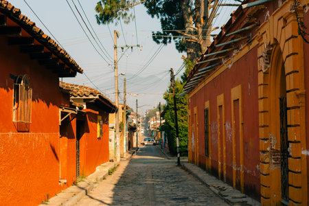 Streets in the cultural capital of Chiapas - San Cristobal de las Casas, Mexico. high quality photoのeditorial素材