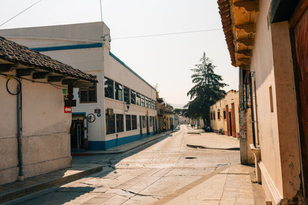 Streets in the cultural capital of Chiapas - San Cristobal de las Casas, Mexico. high quality photoのeditorial素材