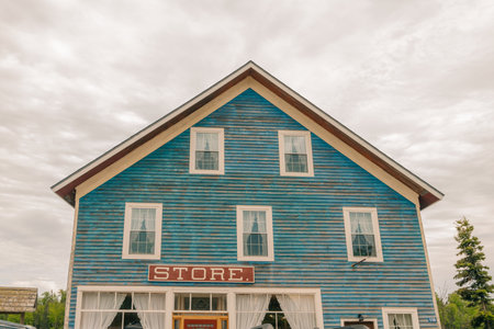 A cottage on the beach, Silver Islet, Ontario - May 2023. High quality photoのeditorial素材