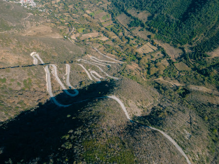 aerial view of mountain road in mexico. high quality photo