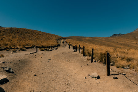 View inside of Volcano Nevado de Toluca National park with lakes inside the crater. landscape near mexico city. high quality photoの写真素材