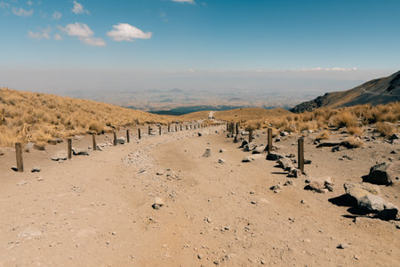 View inside of Volcano Nevado de Toluca National park with lakes inside the crater. landscape near mexico city. high quality photoの写真素材