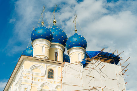 Cathedral of Nicholas the Wonderworker on the territory of the Zaraisk Kremlin. high quality photoのeditorial素材