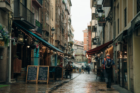 Building in the downtown of Santander, spain - may 2023. High quality photoのeditorial素材