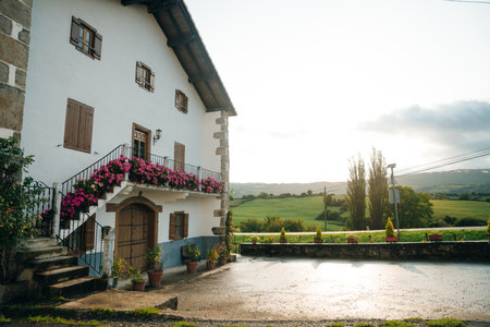 View of Erro Lintzoain village in Navarre province, Spain - May 2023. High quality photoのeditorial素材