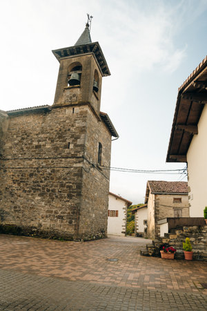 View of Erro Lintzoain village in Navarre province, Spain - May 2023. High quality photoのeditorial素材