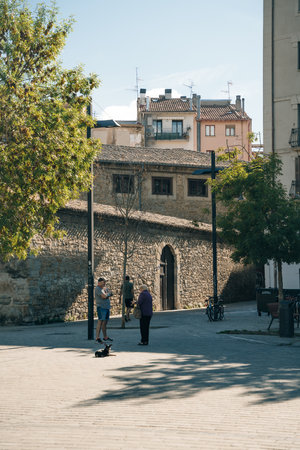 Apartment buildings in Pamplona, Spain - May 2023. High quality photoのeditorial素材