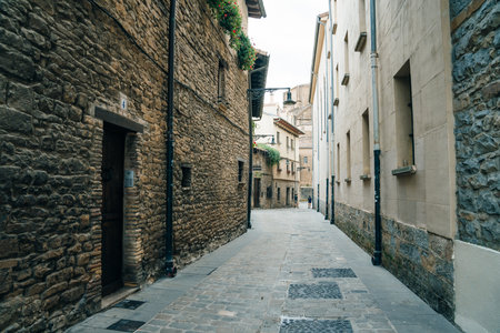 Apartment buildings in Pamplona, Spain - May 2023. High quality photo