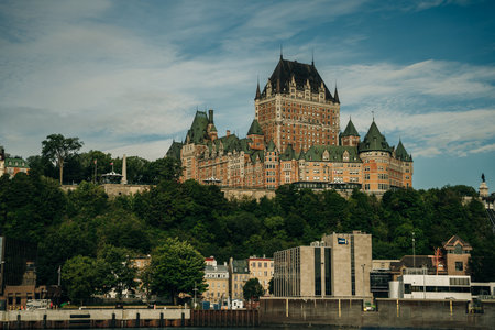 Quebec City skyline and St Lawrence River in autumn, Canada - sep, 2022. High quality photoのeditorial素材