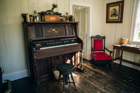 interiors in highland village museum in cape breton, nova scotia - oct, 2022. High quality photo