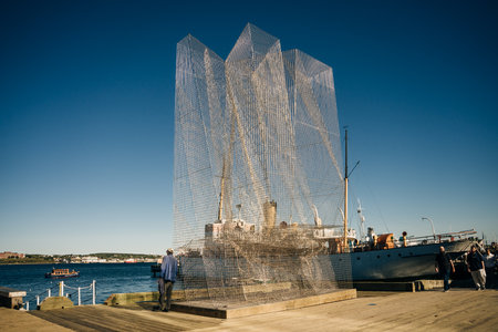 Halifax, Nova Scotia Canada - May 2023 waterfront in Halifax downtown. high quality photo
