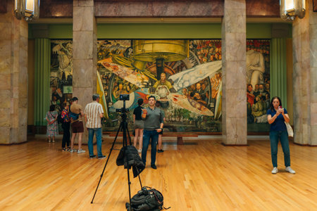 Mexico City, Mexico - may 2023 Interior of Palacio de Bellas Artes Palace of Fine Arts. High quality photoのeditorial素材