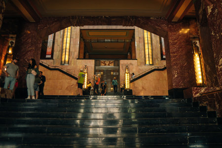 Mexico City, Mexico - may 2023 Interior of Palacio de Bellas Artes Palace of Fine Arts. High quality photoのeditorial素材