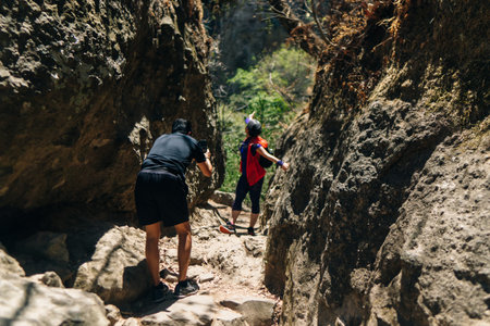 Tepozteco pyramid at Tepoztlan, Morelos, Mexico - April 2023. High quality photoのeditorial素材