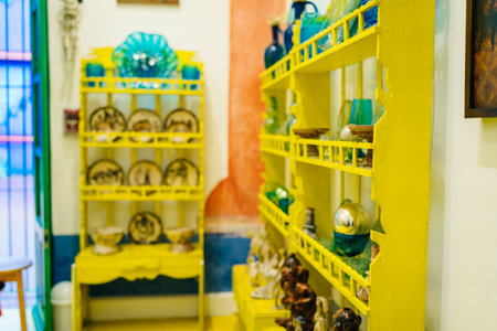 COYOACAN, MEXICO - april 2023 Kitchen in the Blue House of Mexican artist Frida Kahlo . high quality photoのeditorial素材