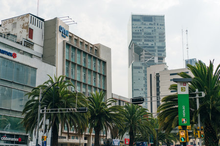 Juarez Avenue near central Alameda park and Torra Latina, mexico city - may 2023. High quality photoのeditorial素材
