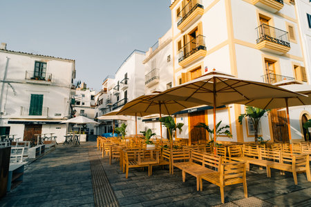 IBIZA, SPAIN - MAY 2023 View of the Ibiza old town streets. High quality photoのeditorial素材