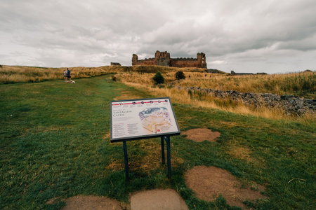 old street with historic buildings in the town center of Alnwick in Alnwick, England - may 2023. High quality photoのeditorial素材