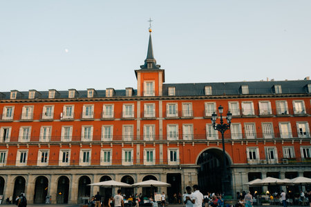 View of the famous Plaza Mayor in downtown Madrid, Spain - Sep 2023. High quality photo