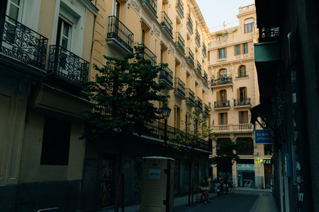 narrow street in Madrid, Spain - Sep 2023. High quality photoのeditorial素材