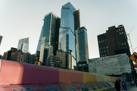 skyscraper near bella abzug park. New York, USA - May 2nd 2023. High quality photoのeditorial素材