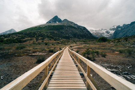 Trek to Laguna Esmeralda in southern Argentina close to Ushuaia in Patagonia - Dec 2th 2023. High quality photoの写真素材