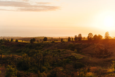 sunset on Kekaha Lookout in kauai, hawaii. High quality photoの写真素材