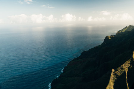 Aerial view of Waimea Canyon Grand Canyon of the Pacific on the western side of Kauai island in Hawaii. high quality photoの写真素材
